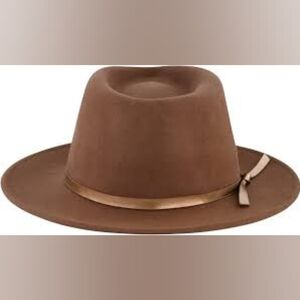 Christian Siriano New York Fedora: Brown/ Gold ribbon trim